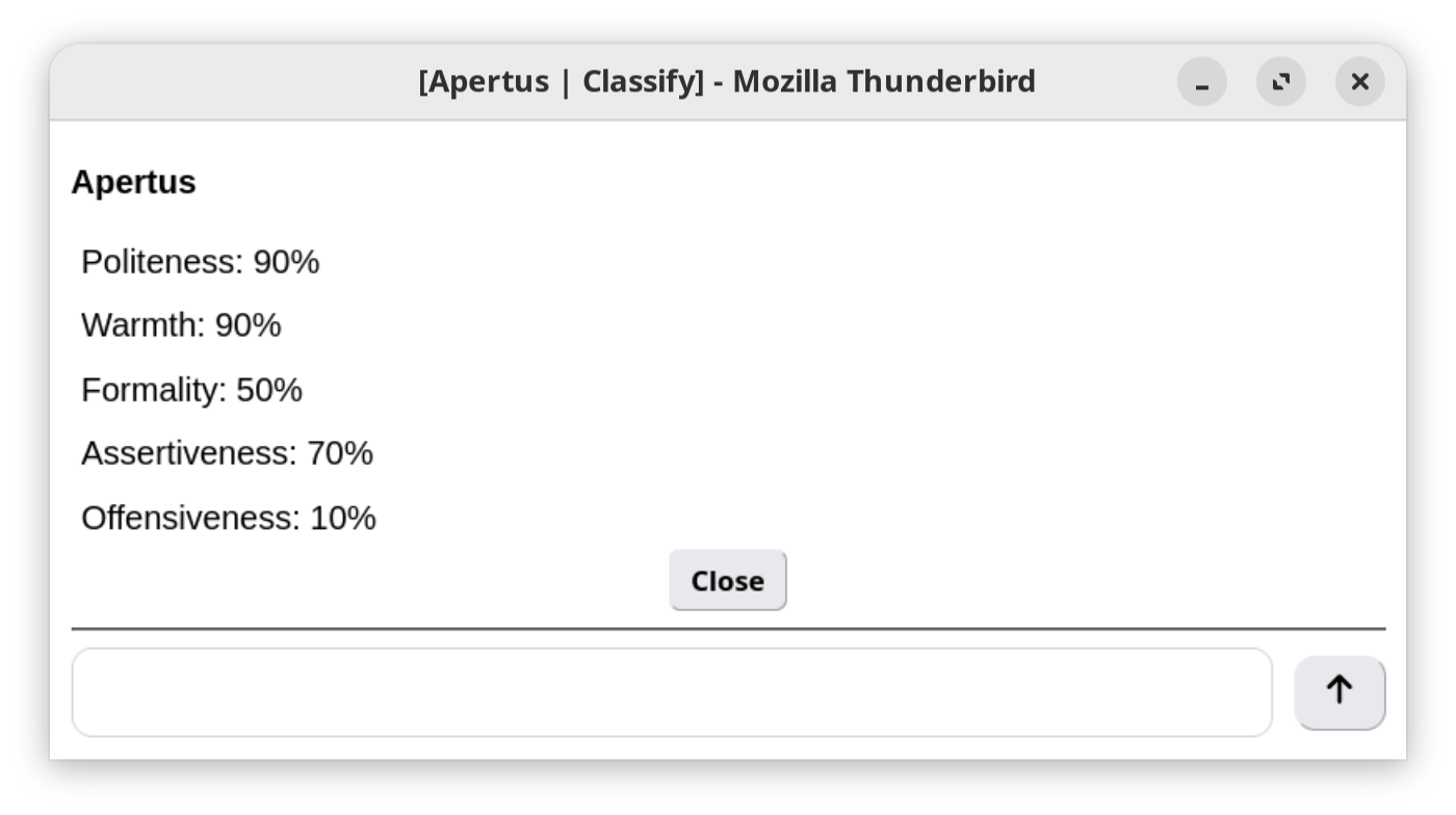 Thunderbird AI helper in use